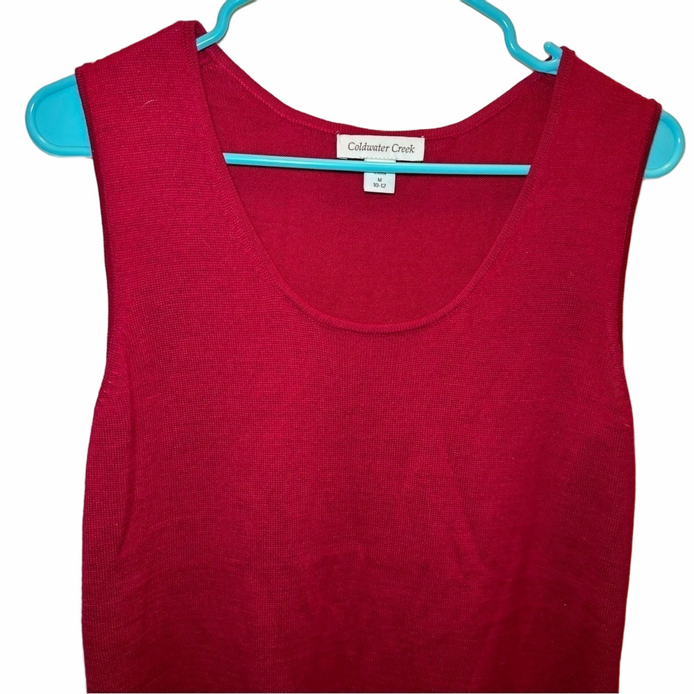 Coldwater Creek Maroon Tank Top Size 10/12 - Picture 2 of 8